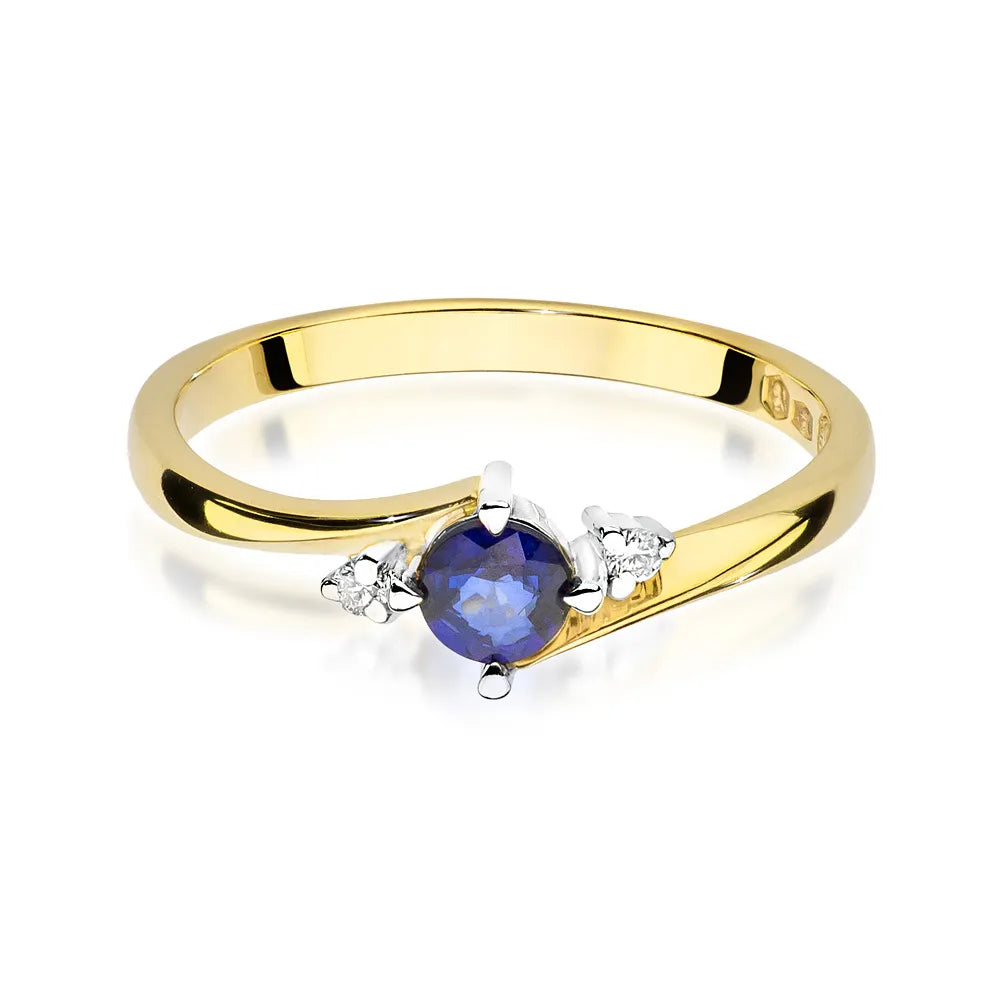 zlatý prsteň so zafírom 0,30 ct a diamantmi 0,029 ct w0346-sab-02