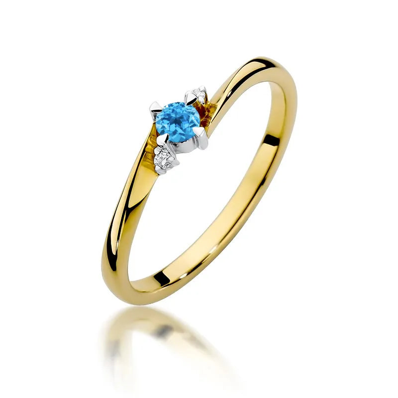 zlatý prsteň s 0,15 ct topásom a 0,017 ct diamantmi w0346-tob-01