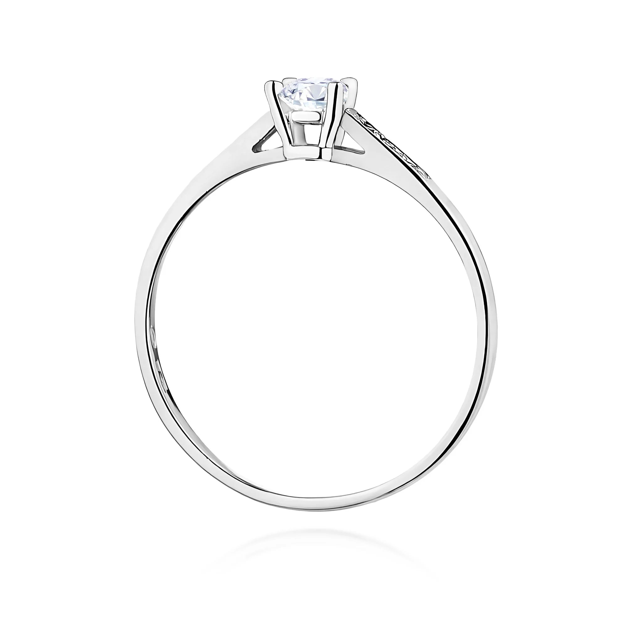 Lab-grown Diamond Engagement Ring in 585 White Gold