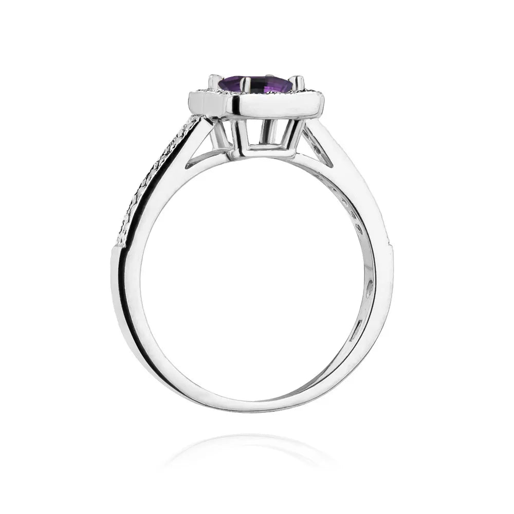 zlatý prsteň s 0,50 ct ametystom a 0,19 ct diamantmi w0403-amv-01