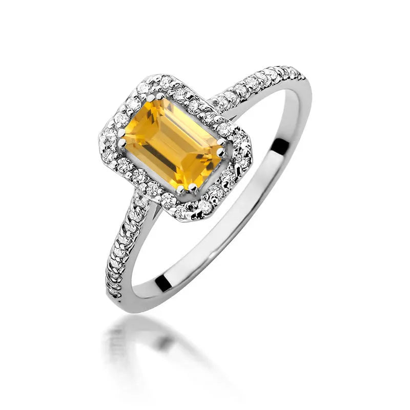 zlatý prsteň s 0,60 ct citrínom a 0,19 ct diamantmi w0403-ciy-01