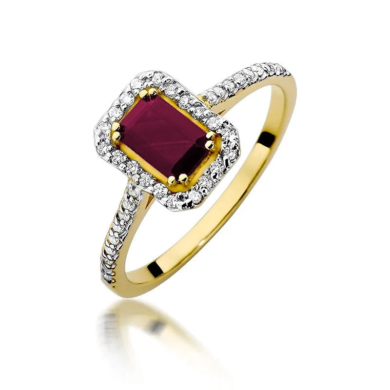 zlatý prsteň s 0,80 ct rubínom a 0,19 ct diamantmi w0403-rur-01