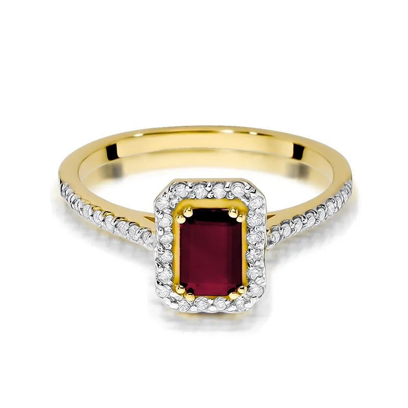 zlatý prsteň s 0,80 ct rubínom a 0,19 ct diamantmi w0403-rur-01