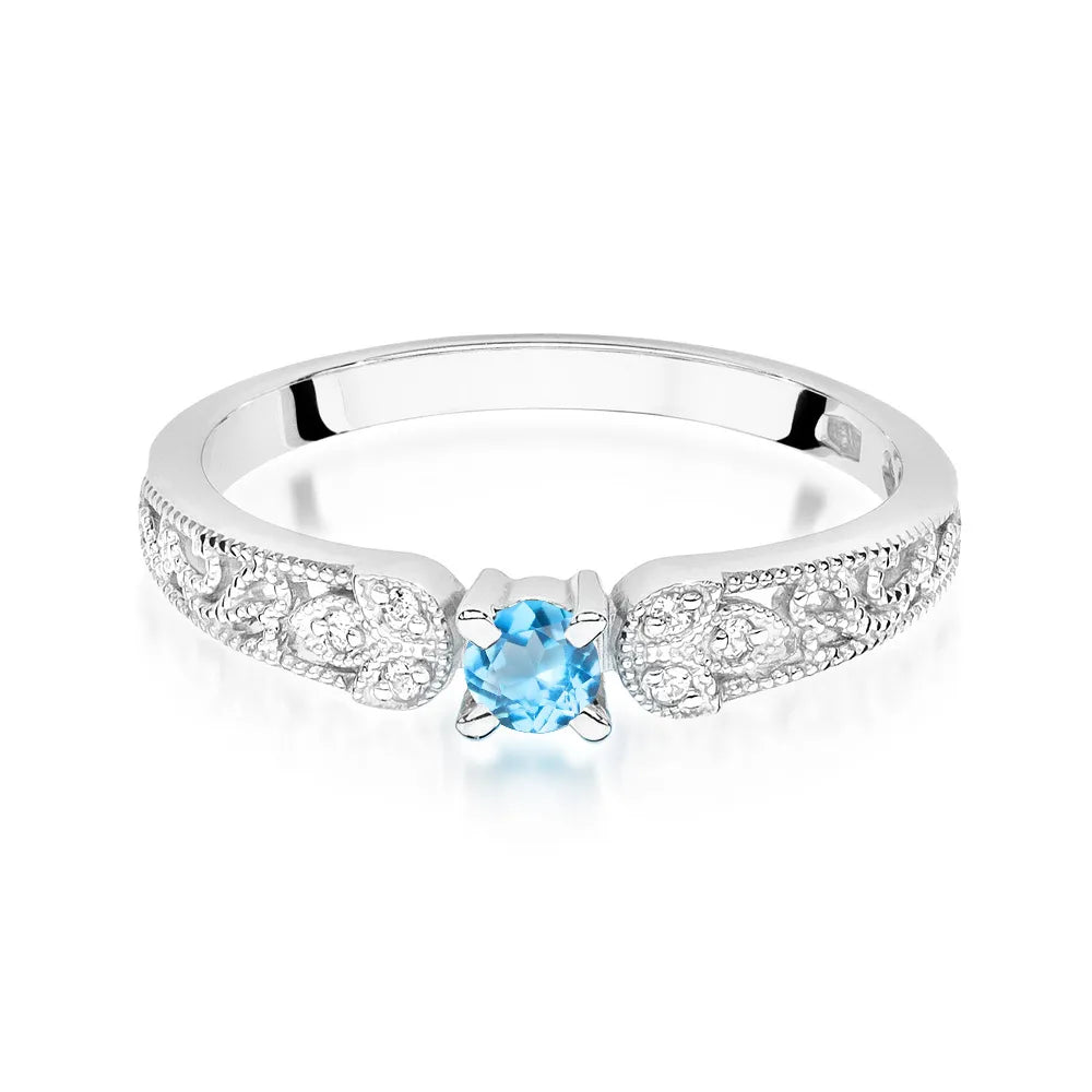 zlatý prsteň s 0,15 ct topásom a 0,03 ct diamantmi w0411-tob-01