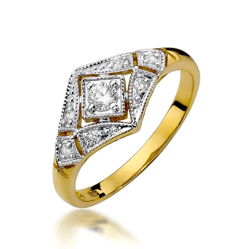 zlatý prsteň s diamantmi 0,10 ct a 0,087 ct w0412-diw-01