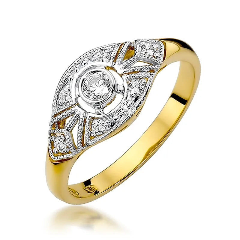 zlatý prsten s diamanty 0,10 ct a 0,087 ct w0413-diw-01