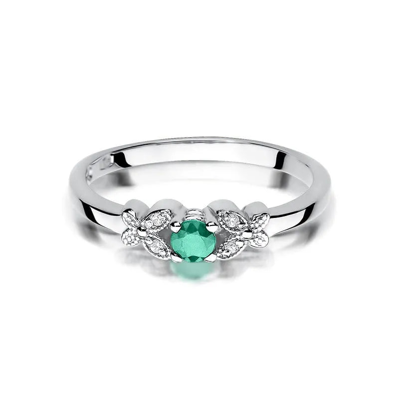 zlatý prsteň s 0,15 ct smaragdom a 0,02 ct diamantmi w0414-emg-01