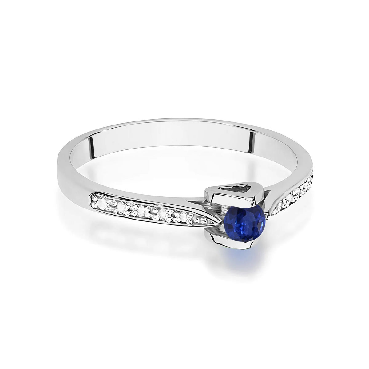Bague en or avec saphir de 0,15 ct et diamants de 0,05 ct