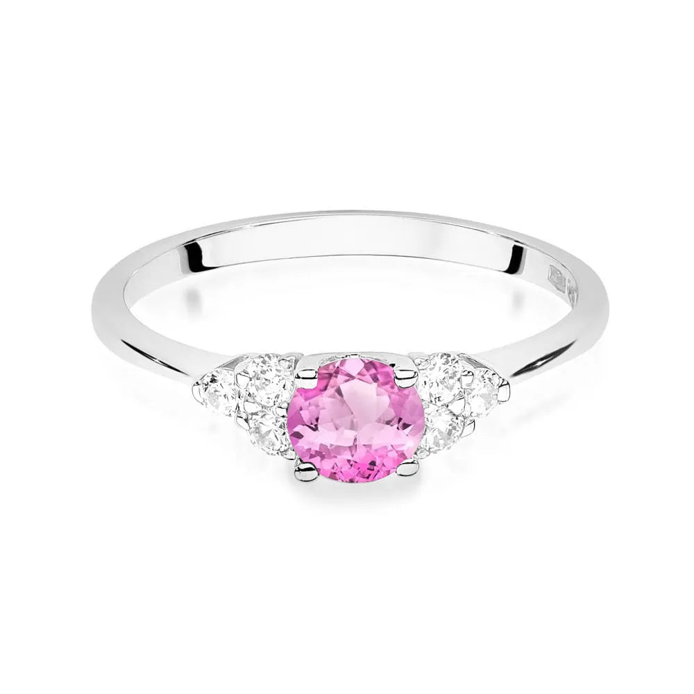zlatý prsteň s 0,60 ct ružovým topásom a 0,18 ct diamantmi w0451-top-01