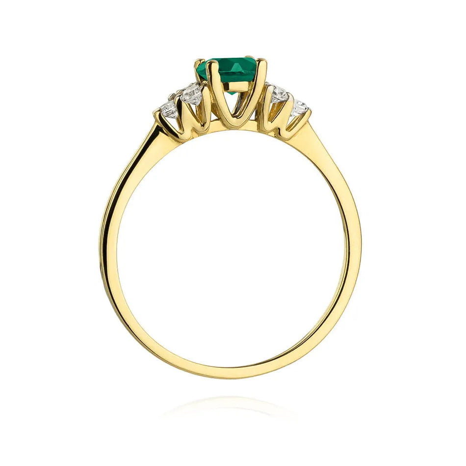 zlatý prsteň s 0,50 ct smaragdom a 0,18 ct diamantmi w0451-emg-01