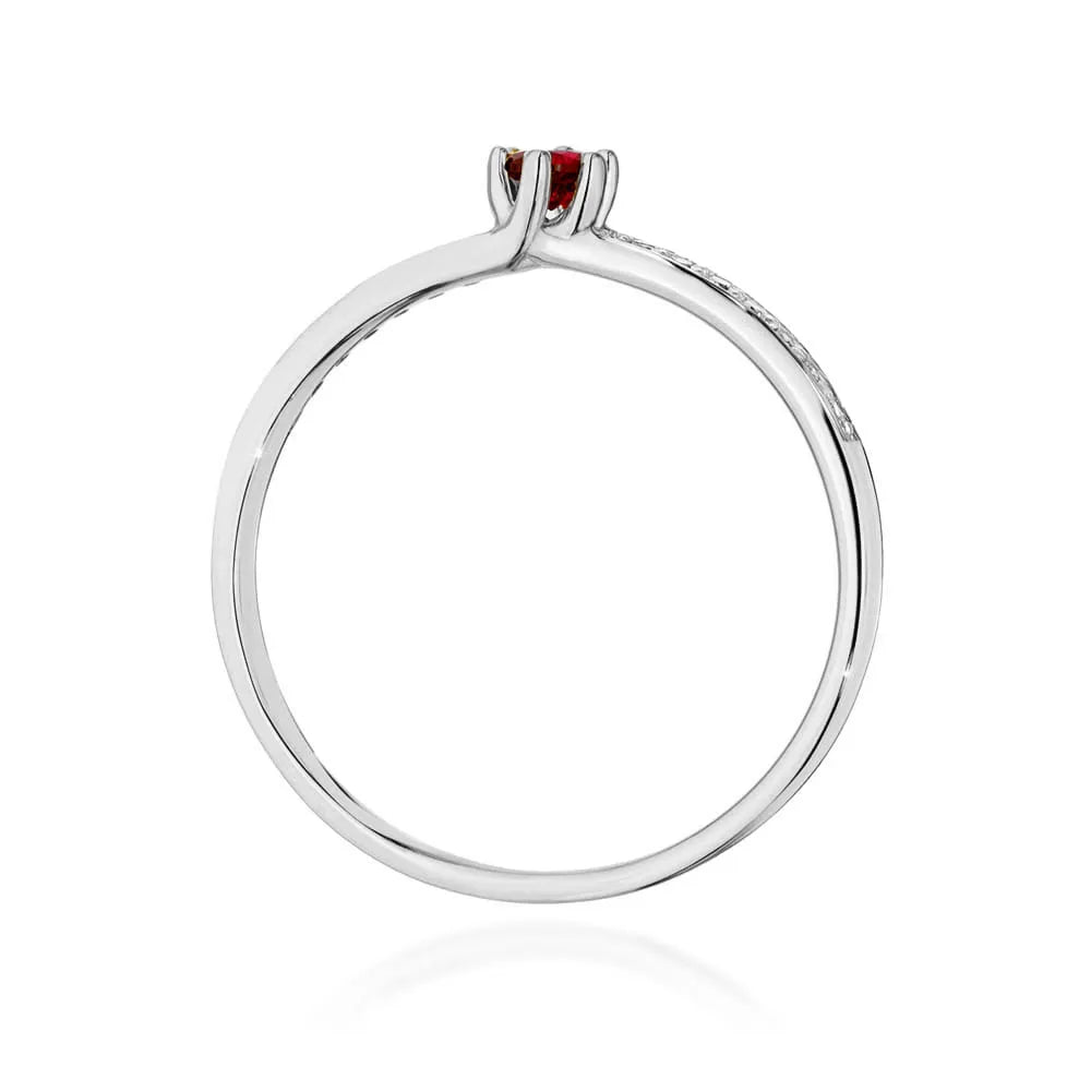 zlatý prsteň s 0,15 ct rubínom a 0,07 ct diamantmi w0459-rur-01