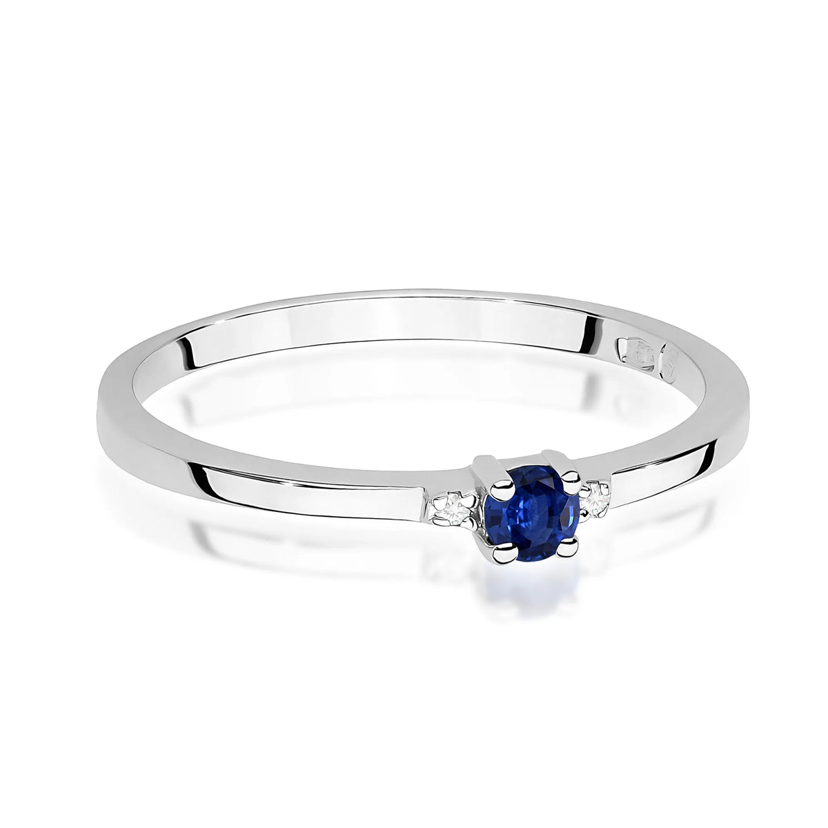 zlatý prsten s 0,15ct safírem a 0,01ct diamanty w0464-sab-01