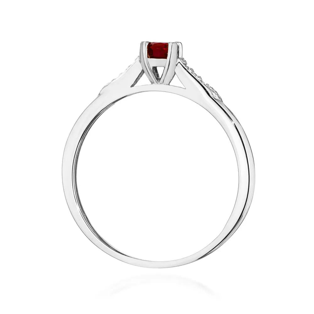 zlatý prsten s 0,30ct rubínem a 0,03ct diamanty w0466-rur-01
