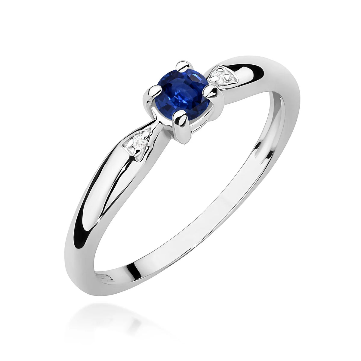 Bague en or avec saphir de 0,15 ct et diamants de 0,01 ct