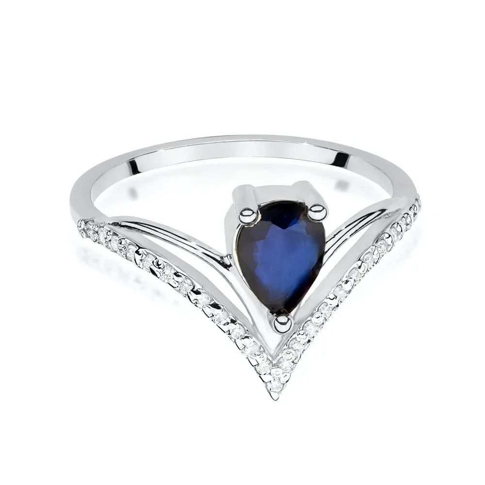 zlatý prsteň so zafírom 0,60 ct a diamantmi 0,125 ct w0487-sab-01