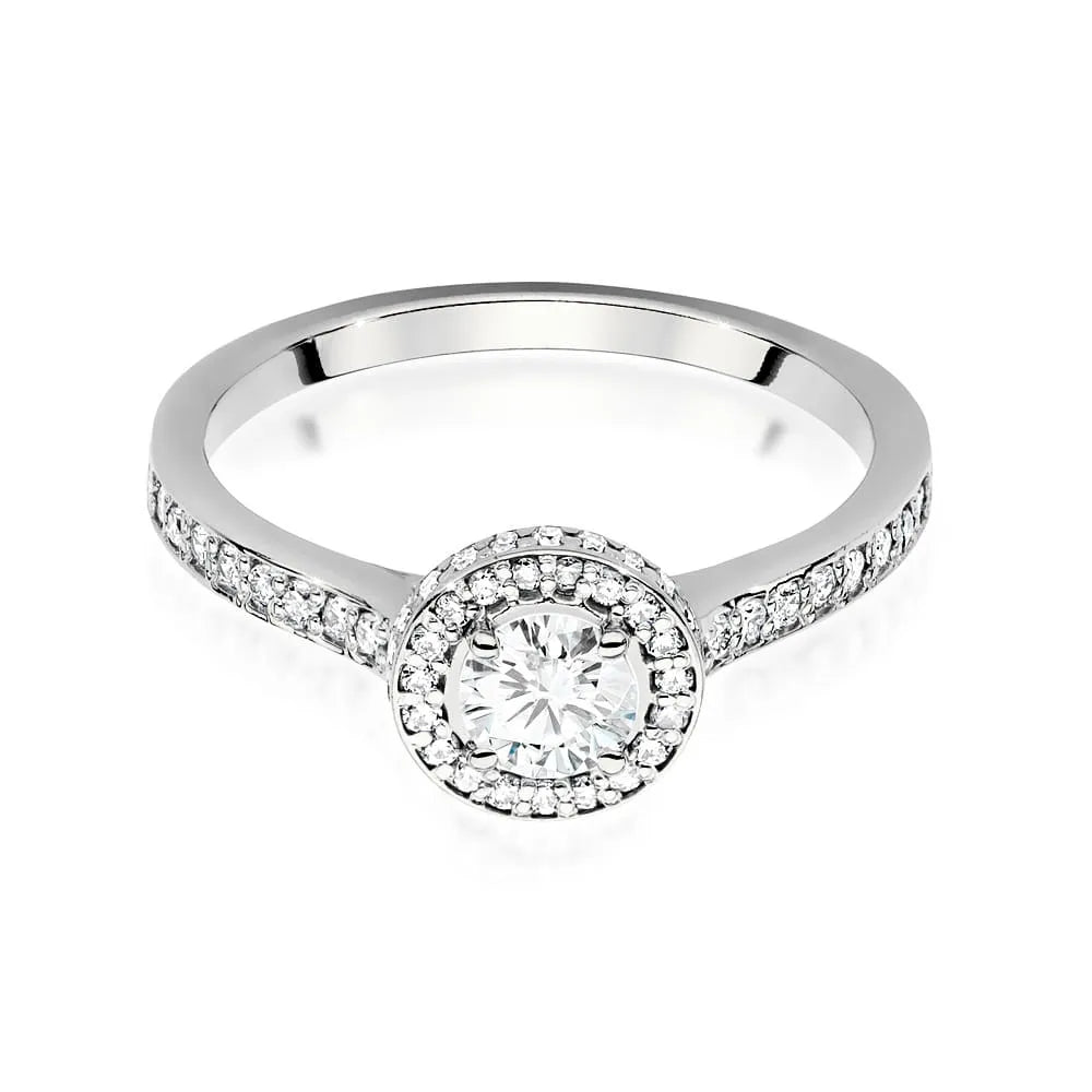 Lab-grown Diamond Engagement Ring in 585 White Gold
