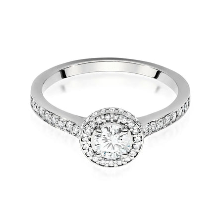 Lab-grown Diamond Engagement Ring in 585 White Gold
