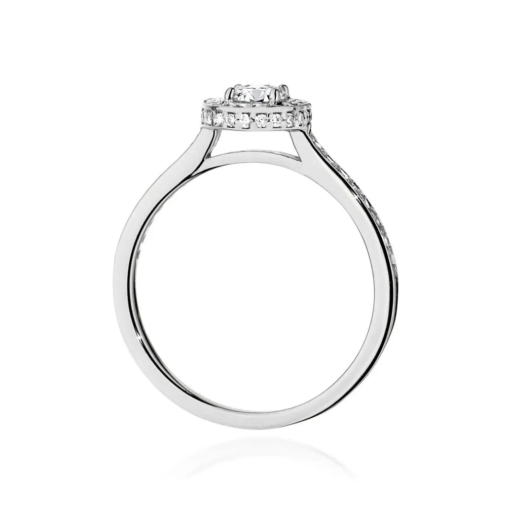 Lab-grown Diamond Engagement Ring in 585 White Gold