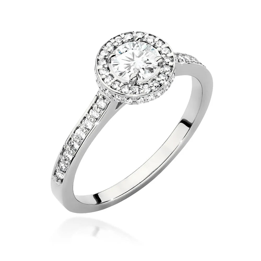Lab-grown Diamond Engagement Ring in 585 White Gold