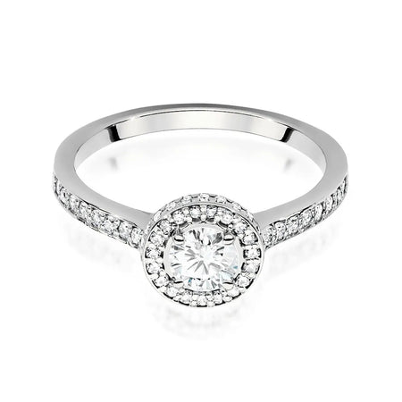 Lab-grown Diamond Engagement Ring in 585 White Gold