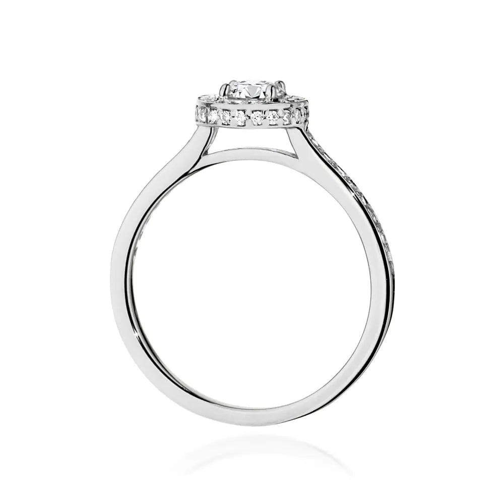 Lab-grown Diamond Engagement Ring in 585 White Gold