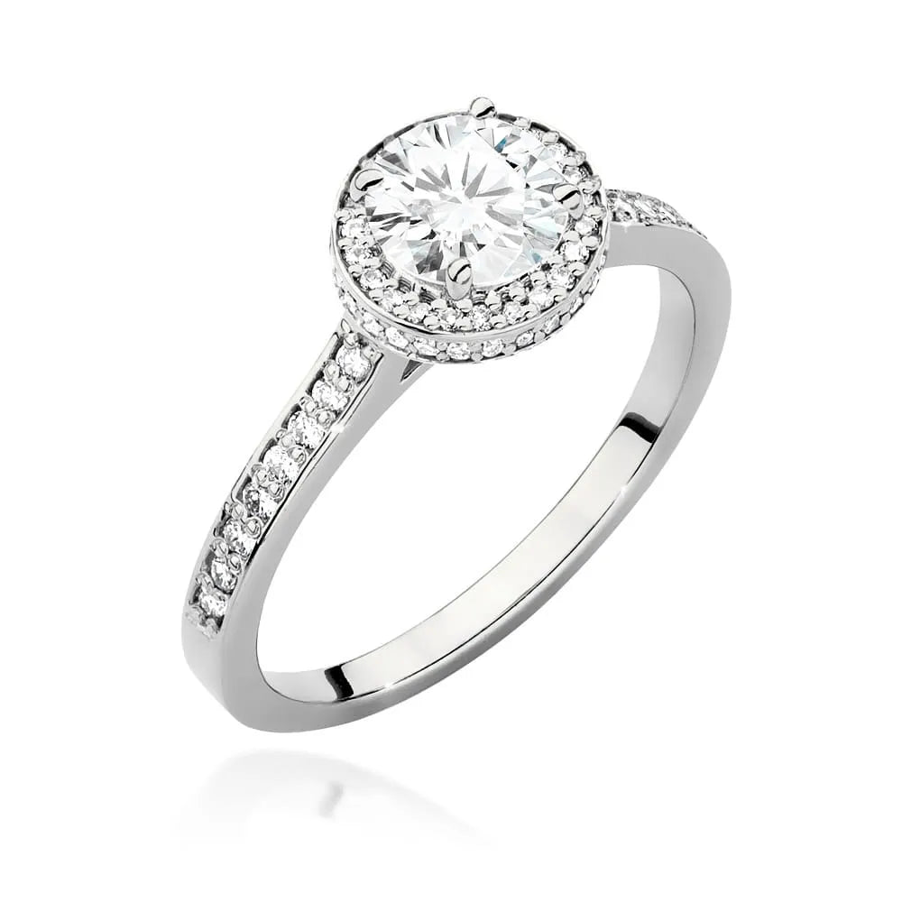 Lab-grown Diamond Engagement Ring in 585 White Gold