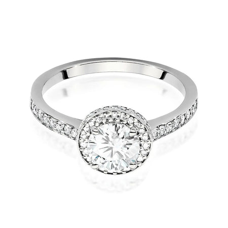 Lab-grown Diamond Engagement Ring in 585 White Gold