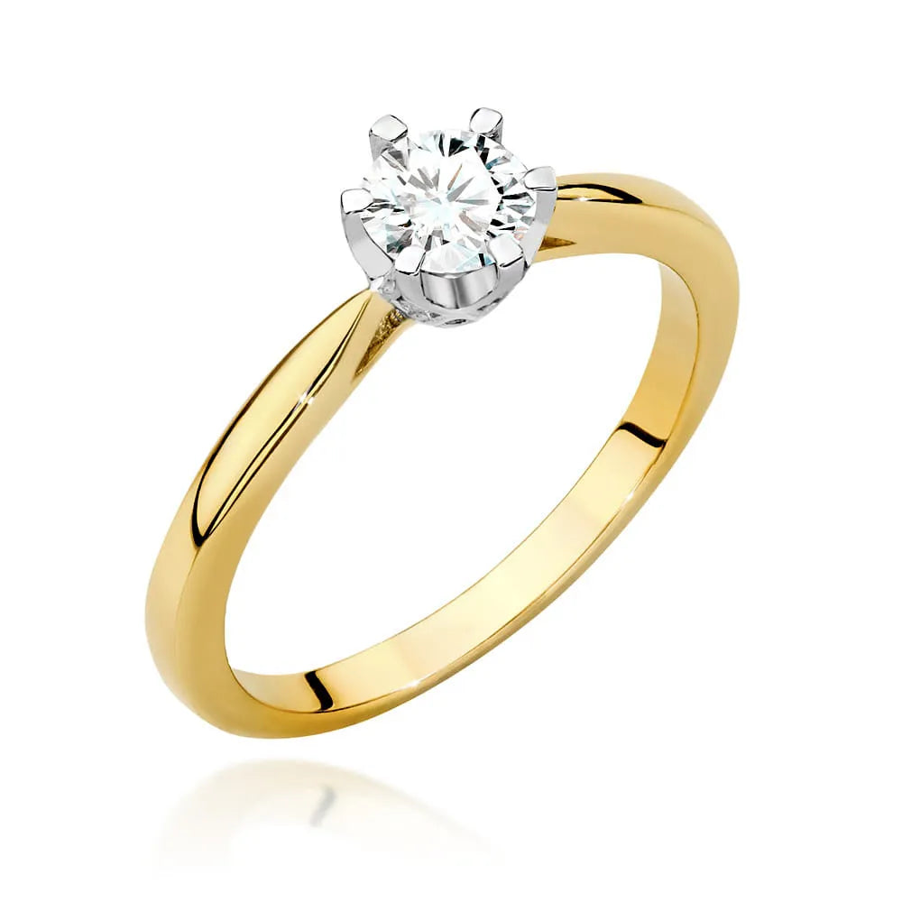 zlatý prsten s diamantem 0,40 ct a postranními diamanty 0,06 ct w0539-diw-01