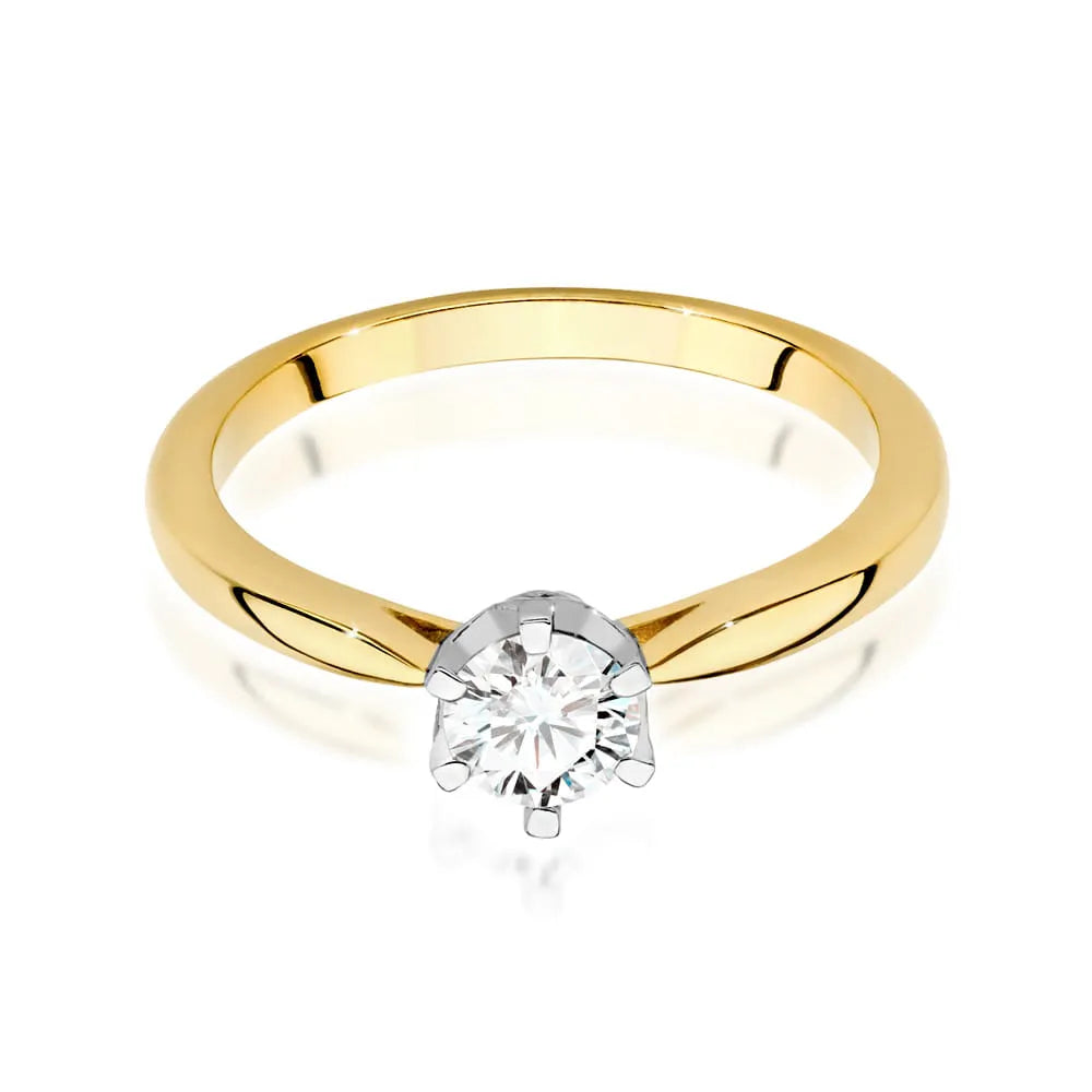 zlatý prsten s diamantem 0,40 ct a postranními diamanty 0,06 ct w0539-diw-01