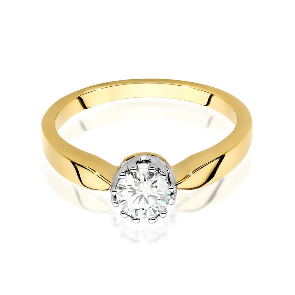 Yellow Gold Ring with Round 0,40ct Lab-grown Diamond
