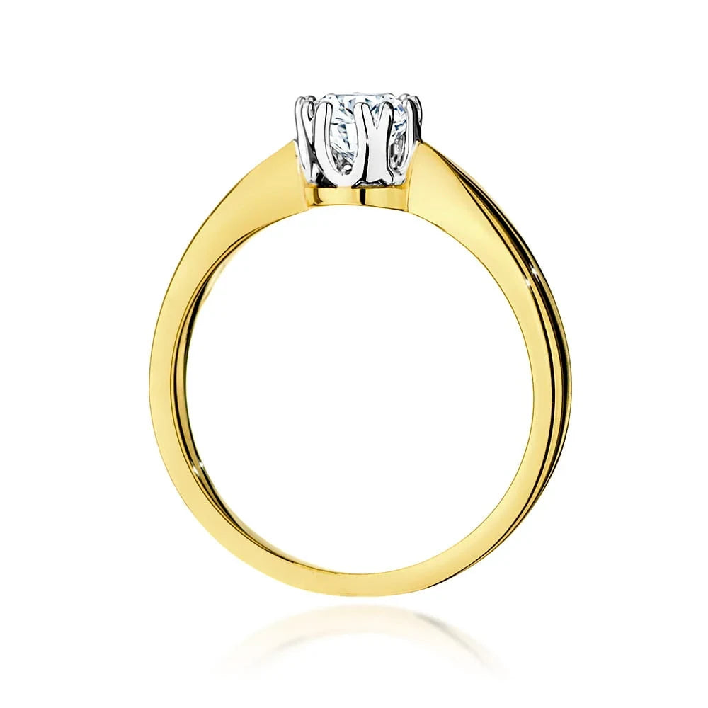 Yellow Gold Ring with Round 0,40ct Lab-grown Diamond