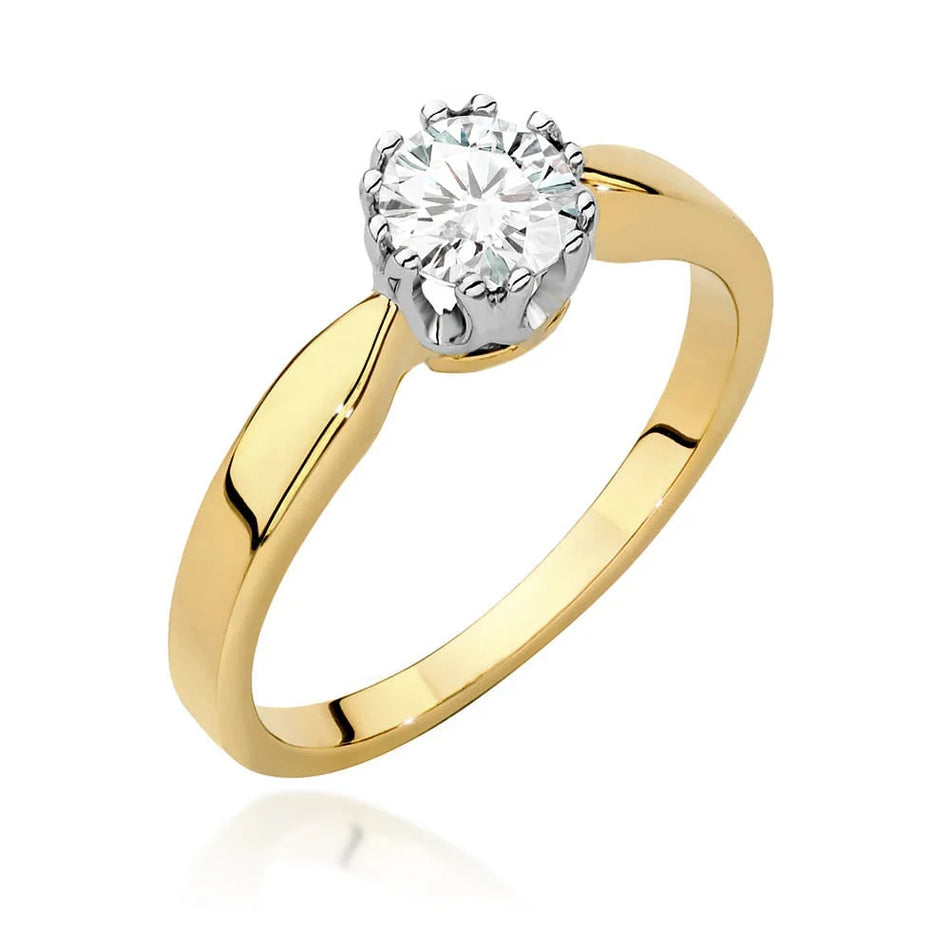 Yellow Gold Ring with Round 0,50ct Lab-grown Diamond