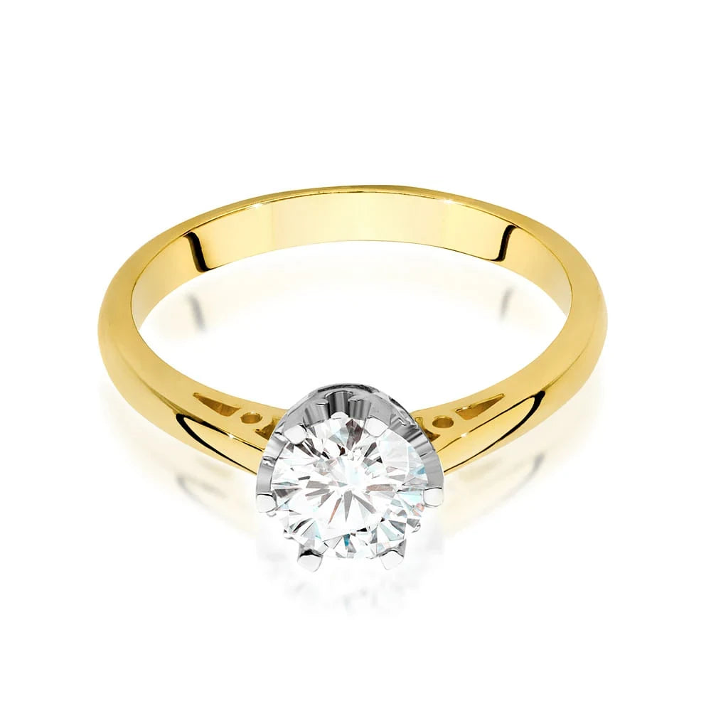 Prsteň zo žltého zlata s 0,70ct lab-grown diamantom v bruse Round Cut