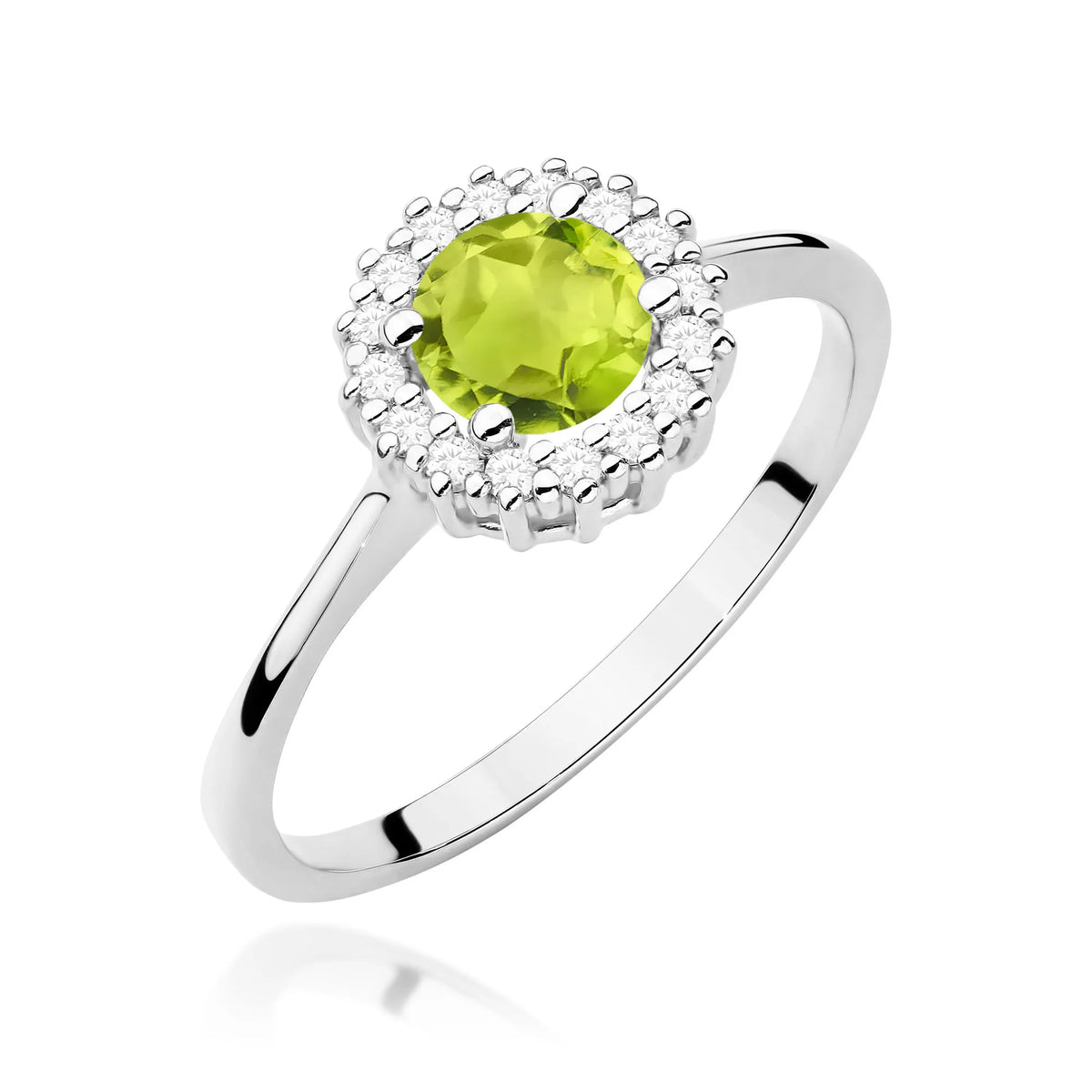 zlatý prsten s 0,60 ct olivínem a 0,14 ct diamanty w0572-peg-01