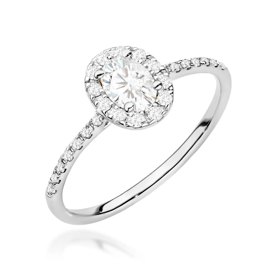 Zásnubní prsten s diamantem v 585 bílém zlatě