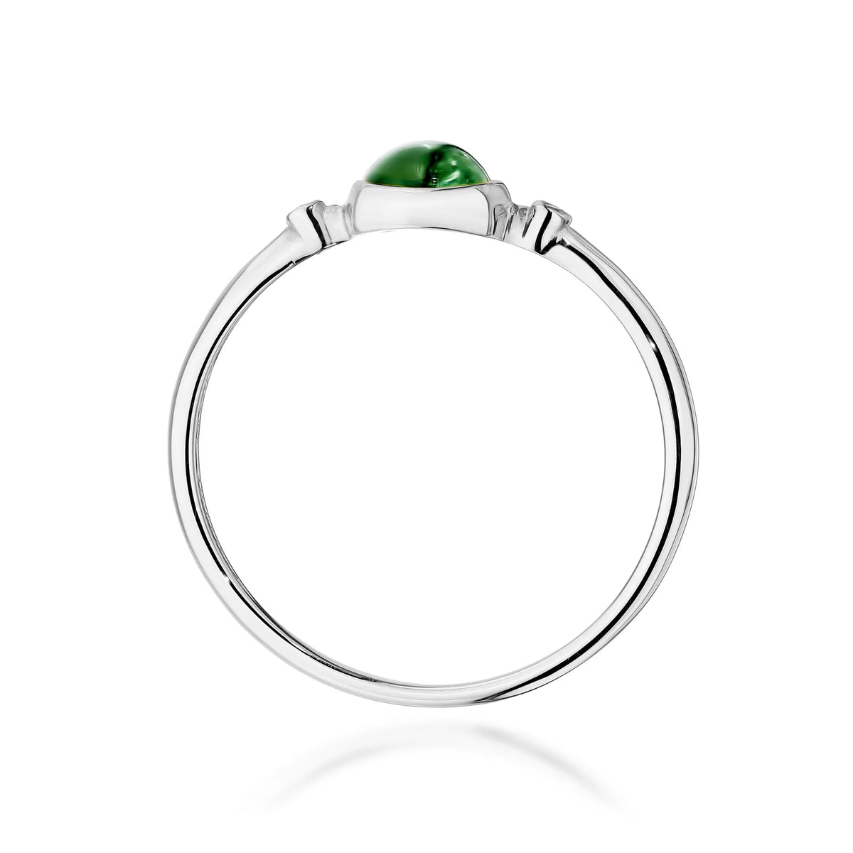 zlatý prsteň so zeleným turmalínom 0,60 ct a diamantmi 0,01 ct w0597-tmg-01
