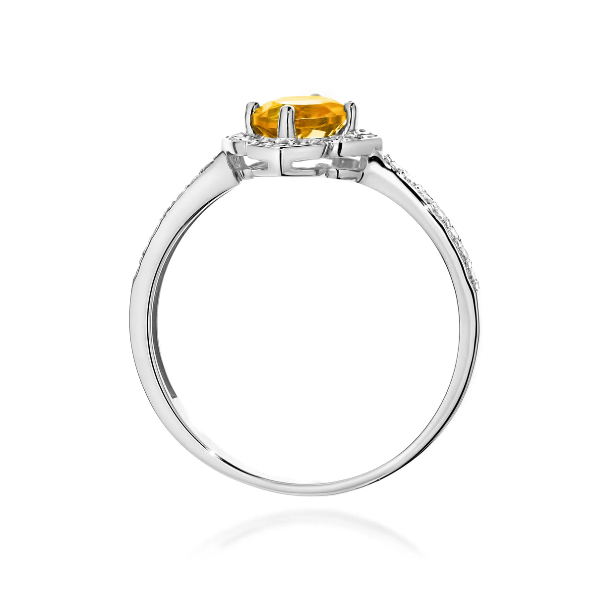 zlatý prsten květina s 0,50ct citrínem a diamanty w0603-ciy-01