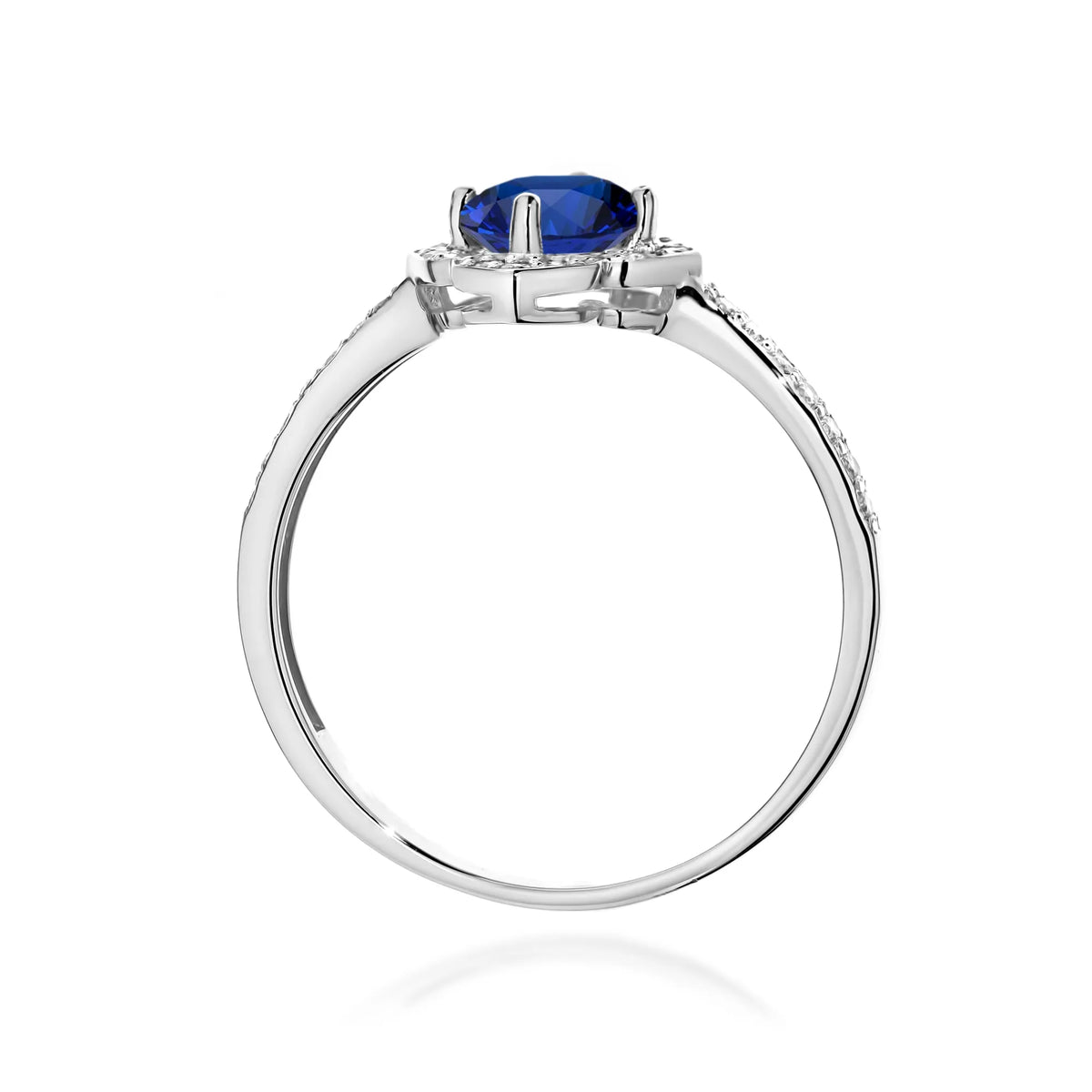 zlatý prsten květina s 0,50ct safírem a diamanty w0603-sab-01
