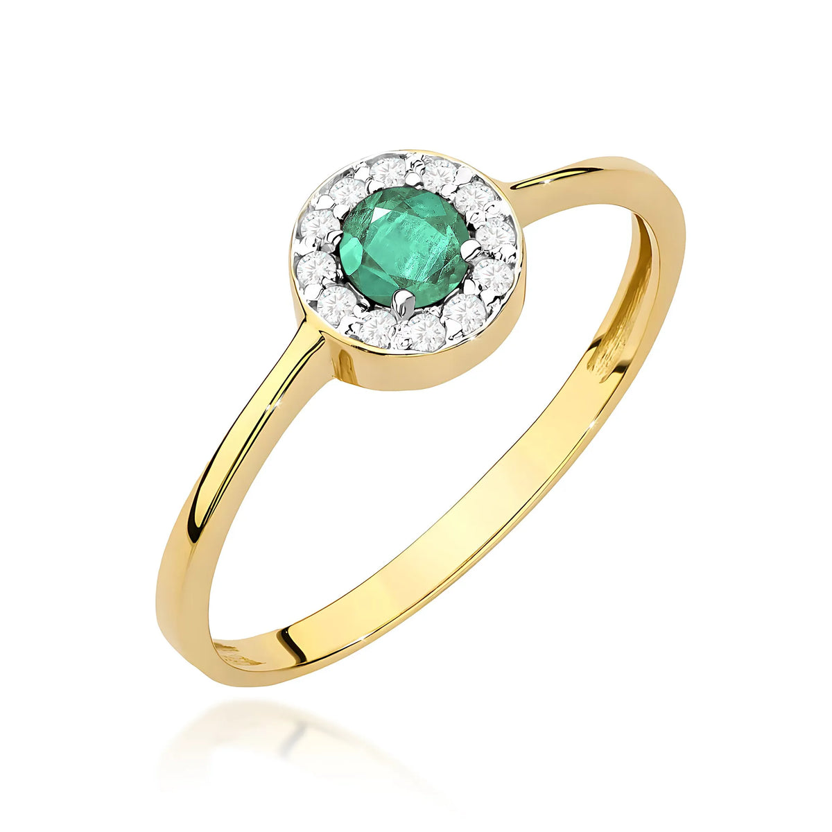 zlatý prsteň s 0,30 ct smaragdom a 0,103 ct diamantmi w0616-emg-01