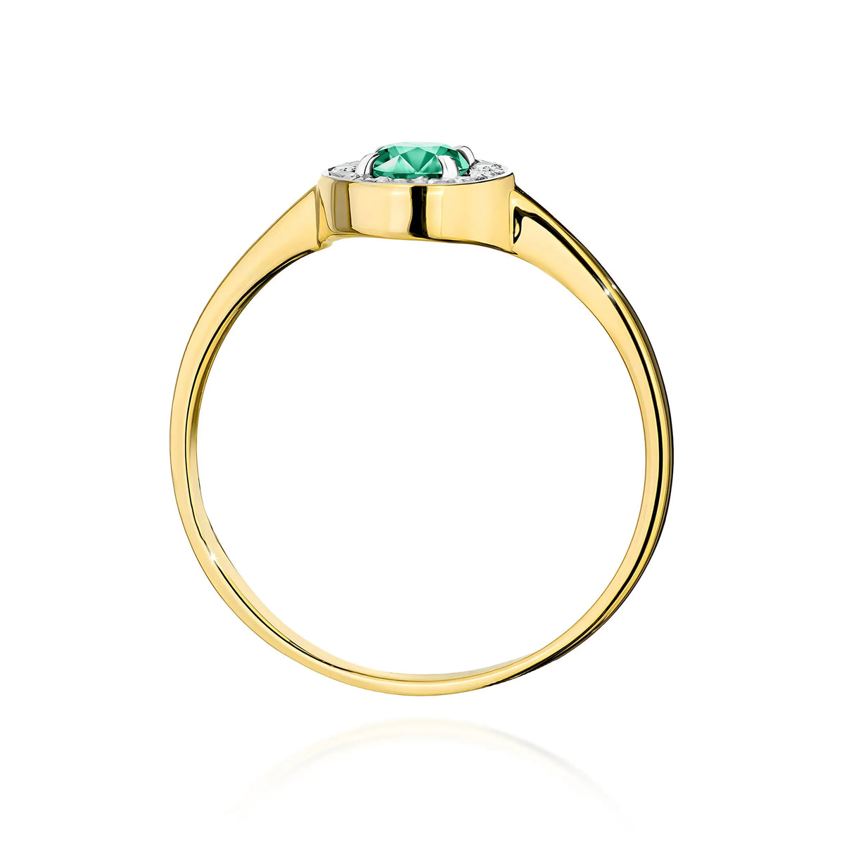 zlatý prsteň s 0,30 ct smaragdom a 0,103 ct diamantmi w0616-emg-01