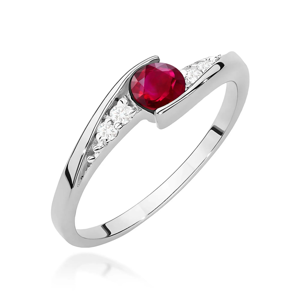 zlatý prsteň s 0,30 ct rubínom a 0,058 ct diamantmi w0618-rur-01