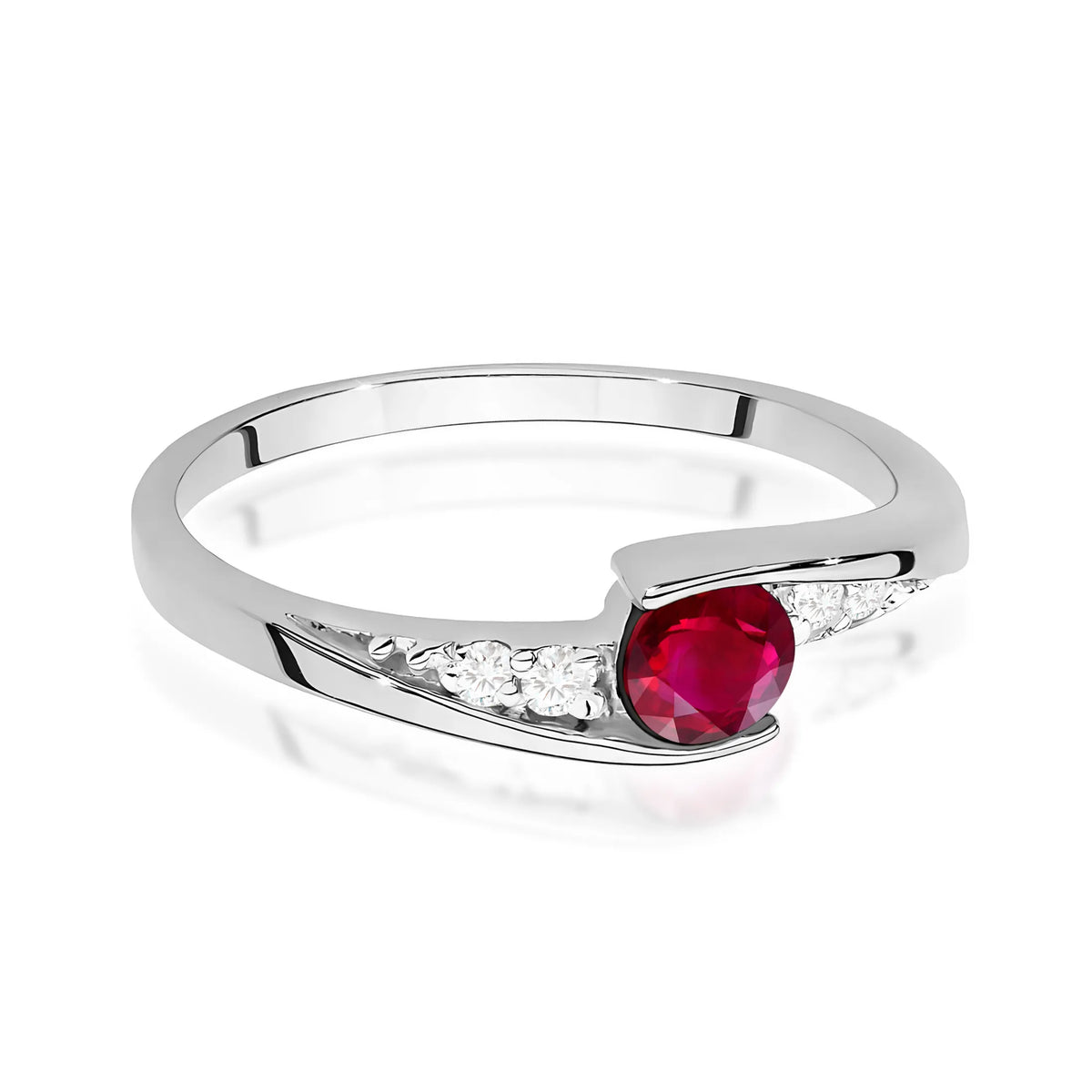 zlatý prsteň s 0,30 ct rubínom a 0,058 ct diamantmi w0618-rur-01