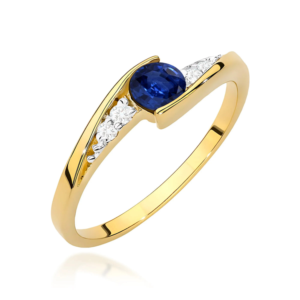zlatý prsteň s 0,30 ct zafírom a 0,058 ct diamantmi w0618-sab-01