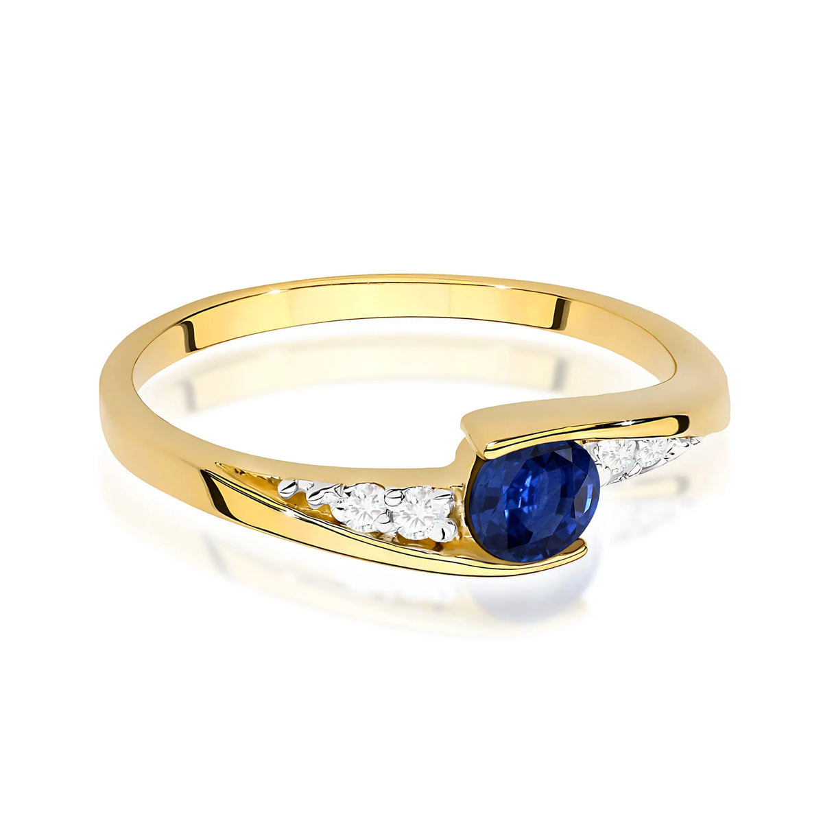 zlatý prsteň s 0,30 ct zafírom a 0,058 ct diamantmi w0618-sab-01