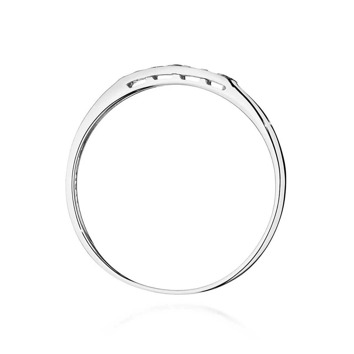 Prsten z bílého zlata s černými diamanty o celkové hmotnosti 0,102 ct