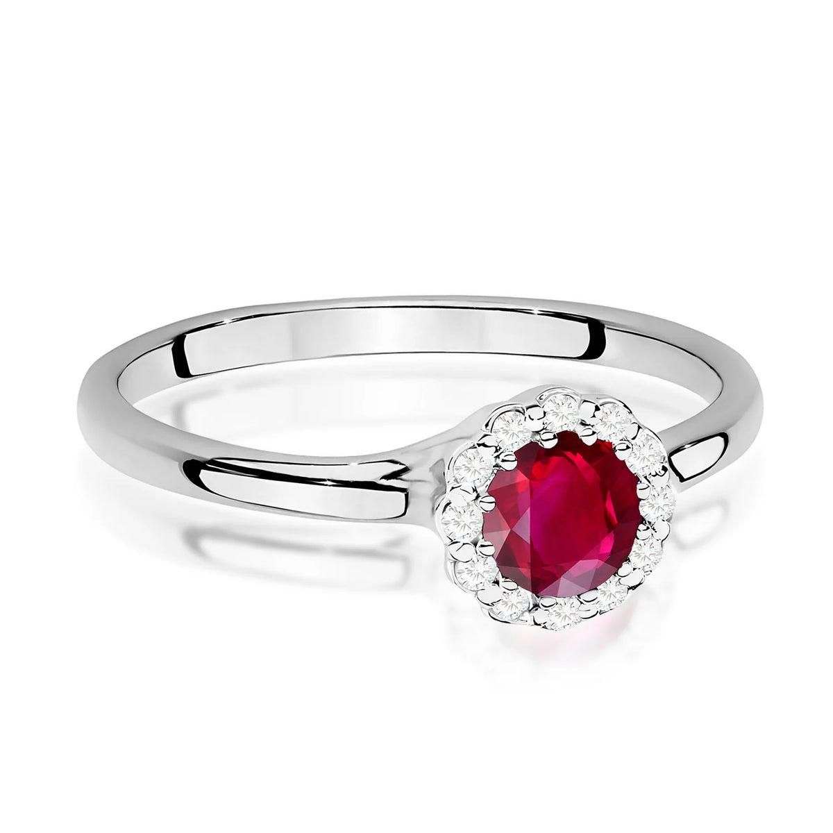 Bague en or avec rubis de 0,60 ct et diamants de 0,103 ct