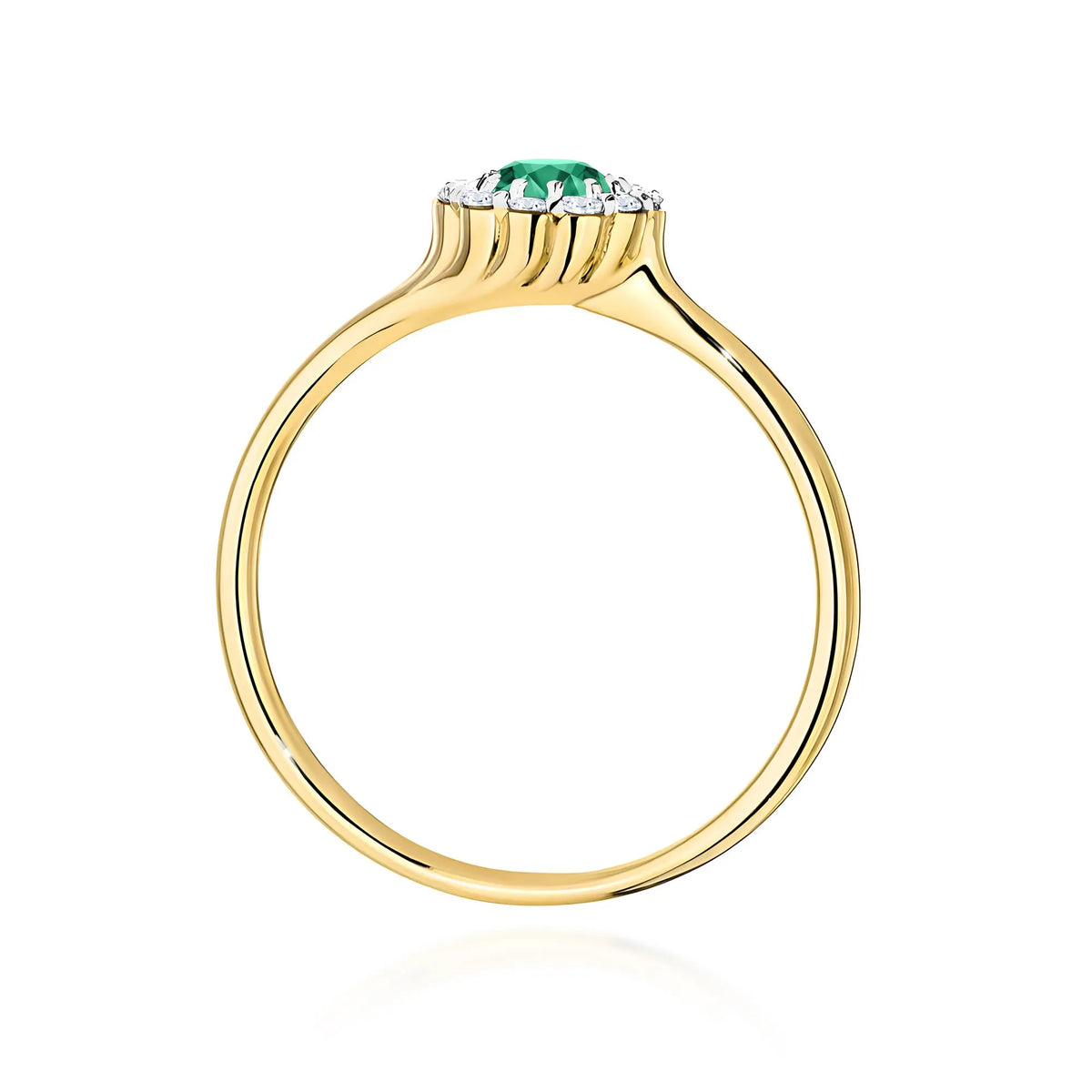 zlatý prsteň s 0,50 ct smaragdom a 0,103 ct diamantmi w0622-emg-01