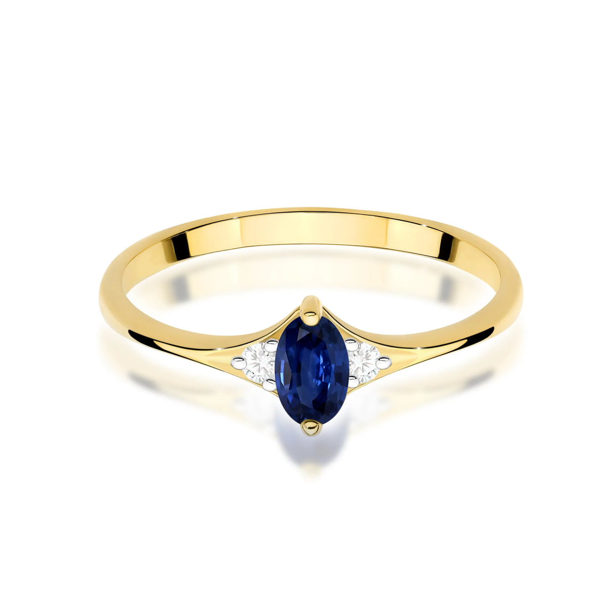 Goldring mit 0,30 ct Saphir und 0,04 ct Diamanten W0681-SAB-01