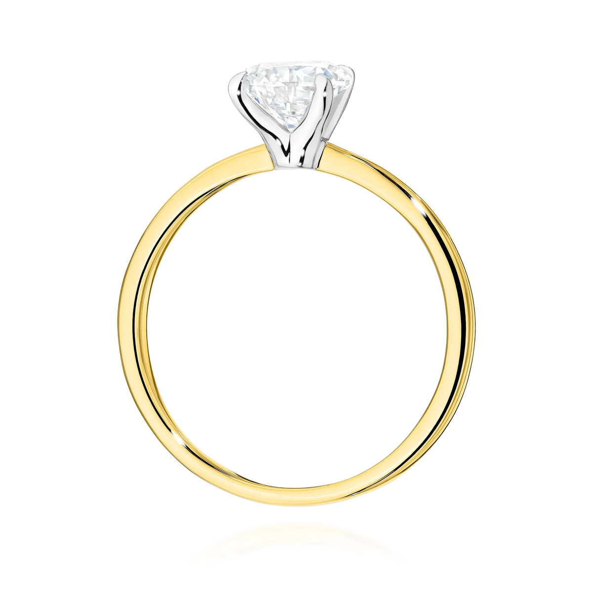 Yellow Gold Ring with Pear 1,00ct Lab-grown Diamond