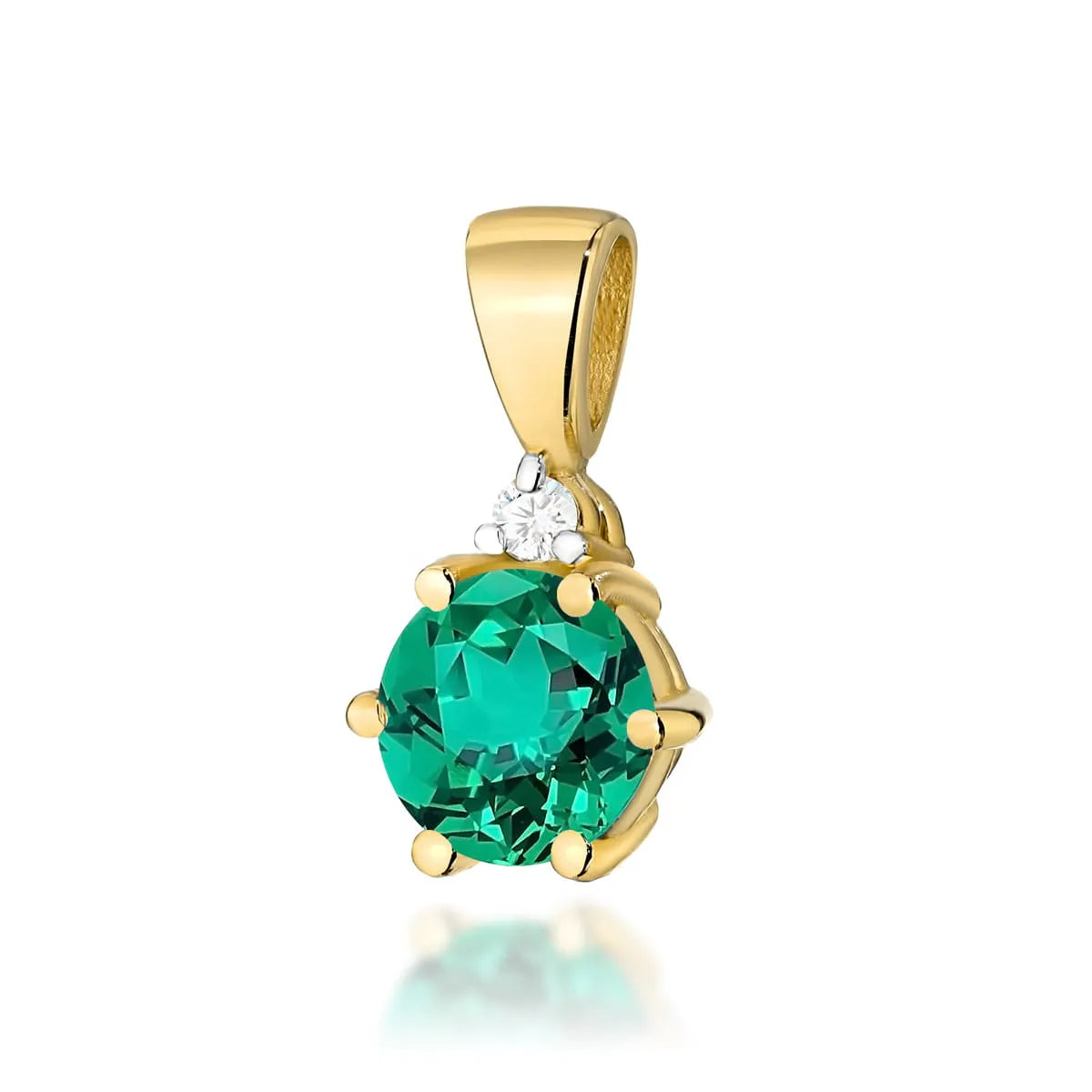 zlatý přívěsek s 0,50ct smaragdem a 0,015ct diamanty z0076-emg-01